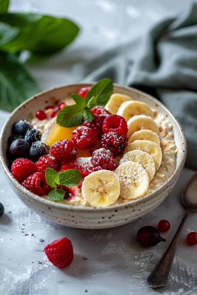 oatmeal with fruits healthy breakfast bowl